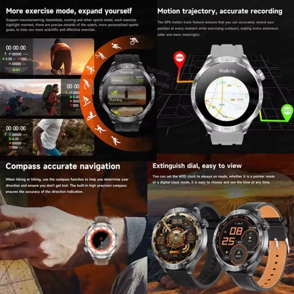 Sb43eeb2db85b4cb6abc42acb8b424a7eV.webp 2026 New Sapphire Screen Smart Watch 1.85-inch Ultra HD AMOLED GPS Bluetooth Call NFC Compass IP68 Sports Fitness Smart Bracelet