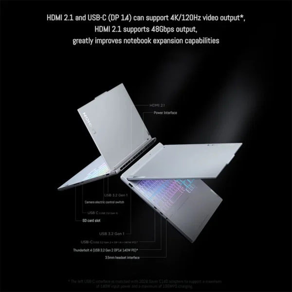Sb54fdf78fb9a44648d0326575fcde29cx.webp Lenovo LEGION Y9000X Gaming Laptop Intel Core i9-14900HX NVIDIA GeForce RTX 4060/4070 32GB DDR5 1T SSD 16-inch 165Hz Notebook PC