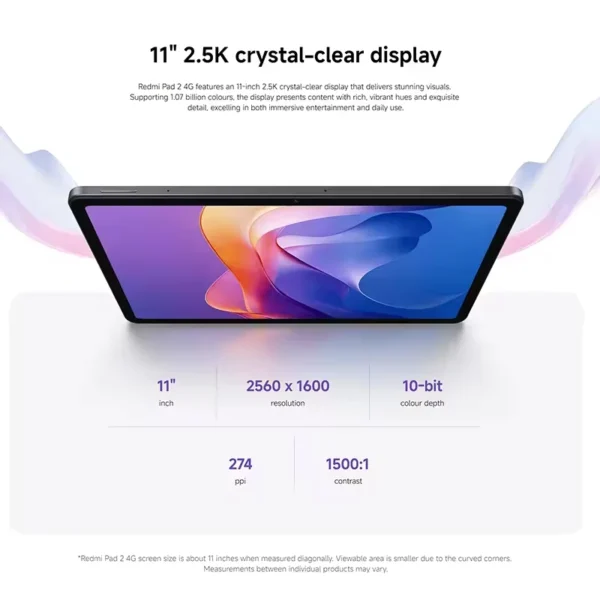 Global Version Xiaomi Redmi Pad 2 Wifi 11" 2.5K Crystal-clear Display MediaTek Helio G100-Ultra Mi Tablet  90Hz Display 9000mAh