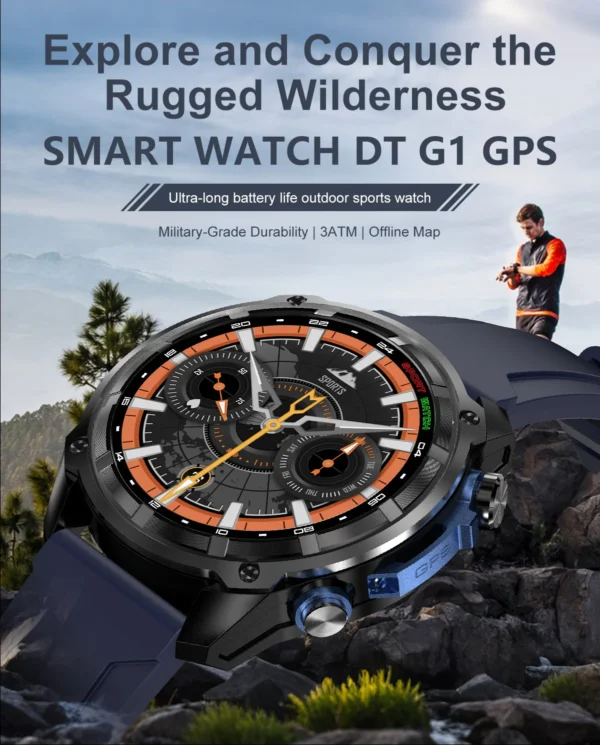 Sb72cc4d5bbb644769b2893fae658d2fbE.webp 2025 Military Offline map 1000mAh Battery Smart Watch 4GB Big Memory GPS Navigation MP3/MP4 Player Swim Sports trackr Smartwatch