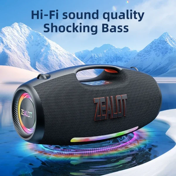Sb7add1a98cdb4db69f74f04382a5fcb9o.webp Zealot_89 250W Waterproof Portable Loud Bluetooth Speaker, Wireless Outdoor Boombox SubwooferTriple Passive Radiators-Deep Bass