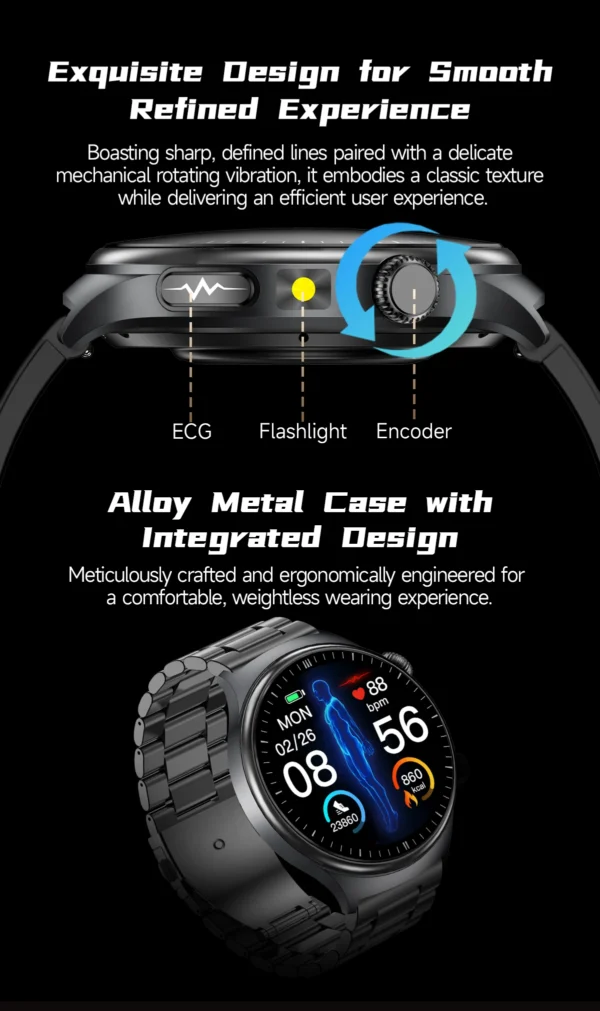 Sb9842b3172244089b36548ed068aacdc7-1.webp 2026 New Accurate Blood Lipid Uric Acid Test Smart Watch Men Women ECG Blood Pressure Body analysis Voice Call Health Smartwatch
