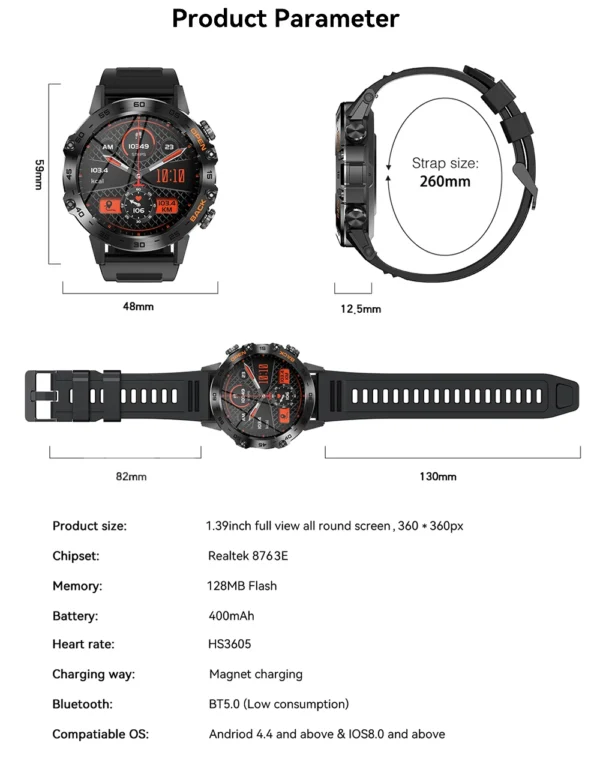 Sb9f5bd67f53a4fe1a82ea8a01d070af0y.webp MEVADEN 1.39 inch Bluetooth Call Smart Watch Men Sports Fitness Tracker Watches IP67 Waterproof Smartwatch for Android IOS MD52