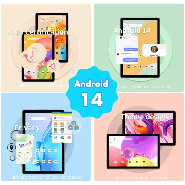 Sbcfc35bdd3b04294a32b213355f736a33.webp PRITOM TAB11 Android 14 Tablet 10 Inch, 8GB(4+4 Expand) RAM + 128GB ROM, Octa Core, 5G WiFi, with Keyboard, Mouse, Case