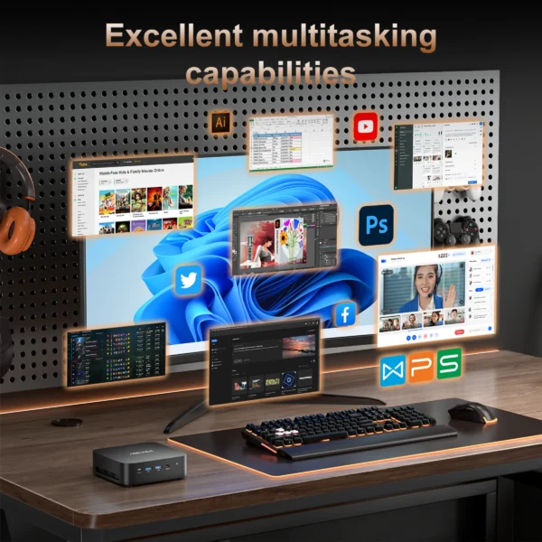 ACEMAGIC K1 MINI PC AMD Ryzen 5 7430U 16GB RAM 512GB SSD Windows 11 Pro MINI Computer Wifi6 BT5.2 4K Triple Display