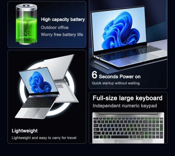 Sbd7e779ec38945d59e5a43ed5c2bdb04f.webp 2026 LENO Gaming Laptop 15.6'' Windows 11 Intel Core i7-8650U 32GB RAM 2TB SSD Laptop Fingerprint Unlock Office Notebook Computer