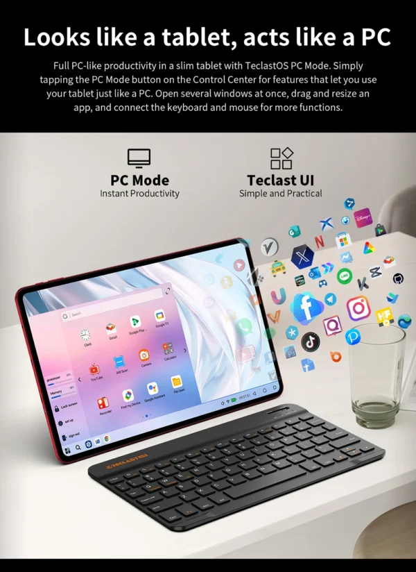Sbf5e6b1a5c6d48d1b75a4f3eead73009q.webp Teclast T60 AI Tablet 12" 90Hz AllWinner A733 6GB RAM (+10GB Virtual) 128GB ROM 8000mAh Battery 2000x1200 FHD Display Android 15