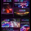 Sbf9c0fd8cc194a1b80fdf38b7142fe2ey-1.webp 34" Curved 240Hz Gaming Monitor 4K 1800R Curvature Resolution FreeSync Premium 100% sRGB Ultra-Wide 21:9 Esports Display