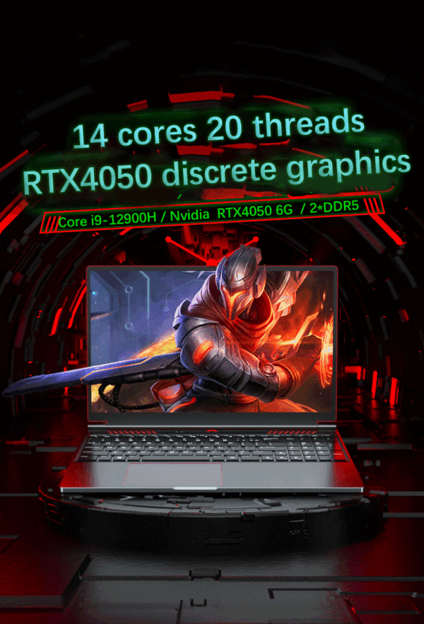 YSJMNPC Gaming Laptop Computer Intel Core i9-13900H NVIDIA RTX 4050 6G 16 Inch IPS 2*DDR5 MAX 64GB 2*M.2 PCIE SSD WIFI Windows11