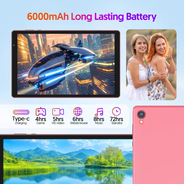 Sc0218772854c4e5ba840a378307b8132a.webp BAKEN 10-inch Android 14 Tablet, Quad-core Processor, 32GB Storage, Wi-Fi 6, Bluetooth, USB-C Port, Google Play Store (GMS)