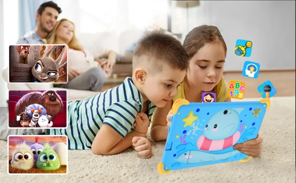 Sc0ee592035524e529f0484c351f35681X.webp 7 Inch 5G Kids' Tablet with Cartoon Pattern Android Learning Education PC with Kids-Proof Case 4000mAh Tablet
