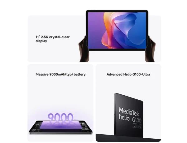 Global Version Xiaomi Redmi Pad 2 Wifi 11" 2.5K Crystal-clear Display MediaTek Helio G100-Ultra Mi Tablet  90Hz Display 9000mAh
