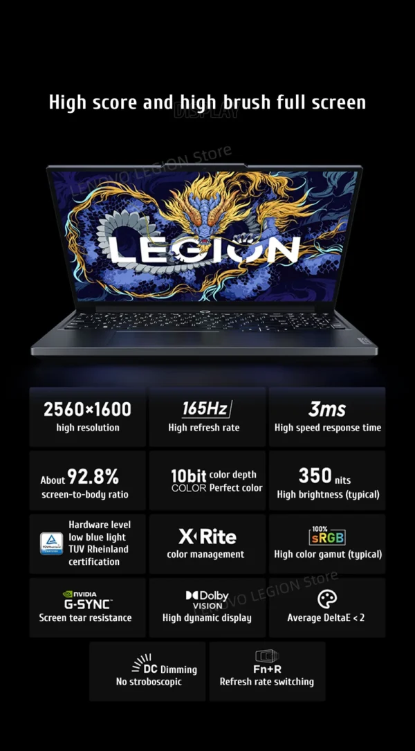 Sc39e478883494270b069b5bd7c1176fdl.webp Lenovo LEGION Y7000P 2024 Gaming Laptop 14th Core i7-14650HXGraphics RTX 4050/4060 16-inch 165Hz Screen Notebook PC
