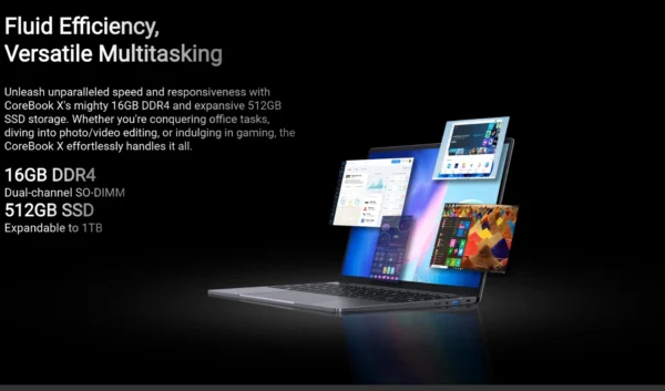 Sc3e56dc494ba488f96e11ff115f93f88N.webp CHUWI CoreBook X 16GB 512GB Laptop Windows 11 Intel Core i3 1220P Up to 4.4GHz 14inches 2K Portable PC 46.2Wh WiFi 6 BT 5.2