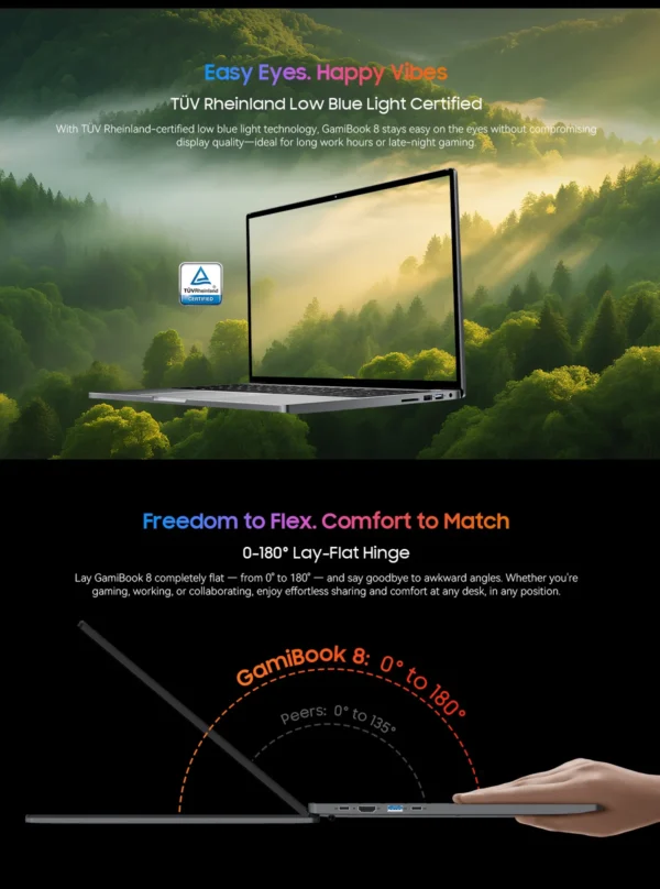 Sc5fd5506203945539522b9620691389fg.webp BLACKVIEW GamiBook 8 Laptop AMD R7 7735HS 16" IPS 1902*1200 32GB DDR5 1TB SSD 57Wh Windows 11 Pro Backlit Keyboard BT5.2 PC