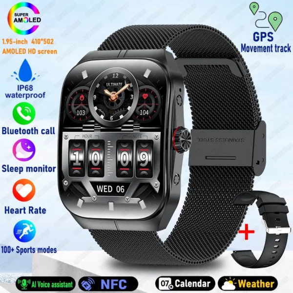 Sc6427138e4434d33b839ccfd21160939c.webp 2025 New HD AMOLED screen For OPPO Watch 4 Pro Sports Smart Watches Men GPS Track Waterproof Bluetooth Call NFC Smart Watch