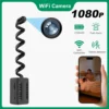 Mini WiFi Camera 1080P HD Smart Camera with Curved Flexible Lens Cable,Loop Recording,Alarm, Remote Viewing,Security  Monitoring