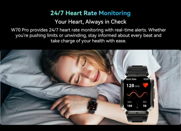 Blackview W70 Pro Outdoor Sport Smart Watch, IP68 Waterproof Smartwatch 2.01-inch TFT Screen, 900mAh Battery, Bluetooth Talking