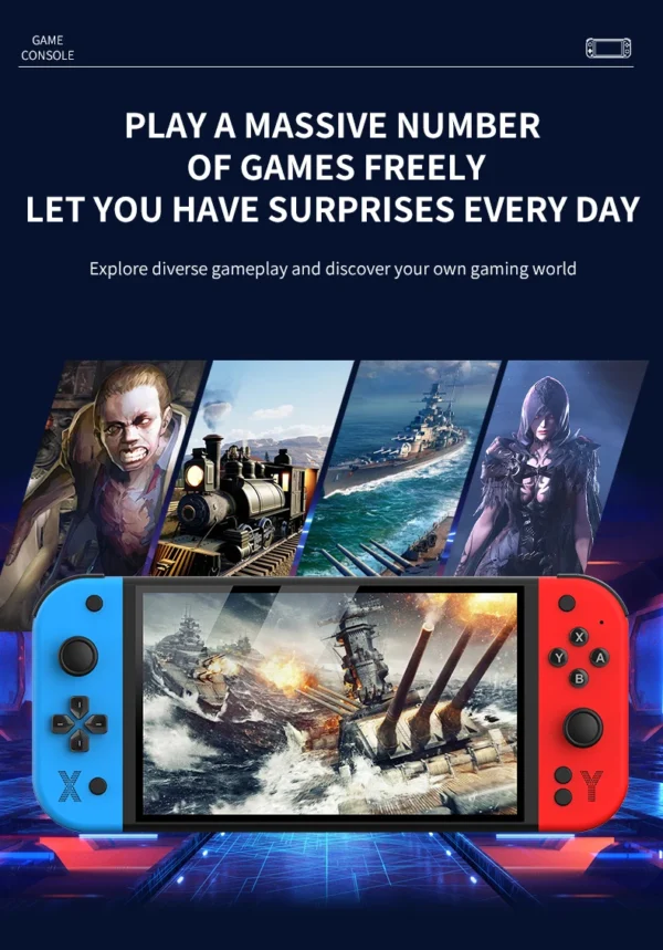 G90 7 inch 64GB 4000mAh high definition arcade handheld game console for PSP/PS1 nostalgic retro TV game controller