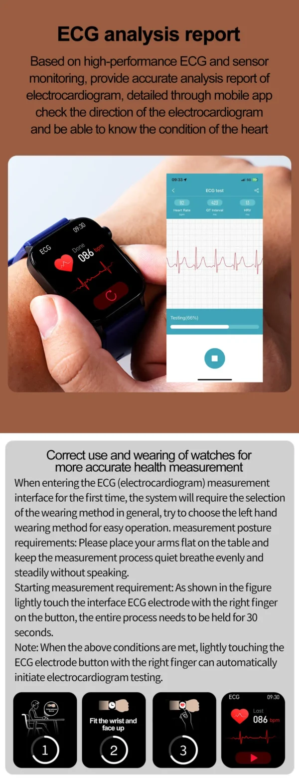 Scb1b81c48b124c9083a3413e387dc3c8v.webp 2025 New For XIAOM1 ECG+PPG Blood Fat Uric Acid Health Smartwatch Men Women Heart Rate Blood Pressure Bluetooth Call Smart Watch
