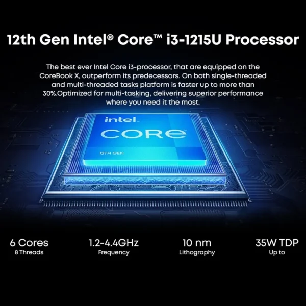 Scd5c3499da6d445ab588f0c036640b43o.webp CHUWI CoreBook X 16GB 512GB Laptop Windows 11 Intel Core i3 1220P Up to 4.4GHz 14inches 2K Portable PC 46.2Wh WiFi 6 BT 5.2