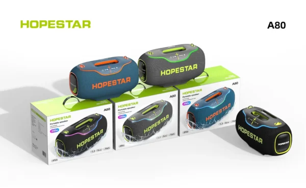 High Quality Hopestar A80 Subwoofer - Portable RGB Speaker with IPX6 Waterproof, Mini Microphone & Rechargeable Battery