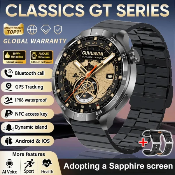 Sd1b3fc7aabc74d6b8e7596e155fff0d2n.webp 2026 New Sapphire Screen Smart Watch 1.85-inch Ultra HD AMOLED GPS Bluetooth Call NFC Compass IP68 Sports Fitness Smart Bracelet
