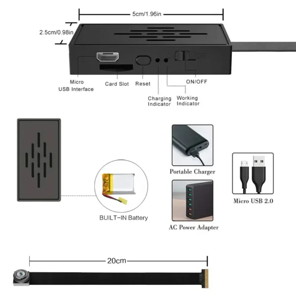 Sd3cb4d75d3ed47c8b743becdc1fe1d3dR.webp Mini Camera 1080P HD WiFi Camcorder DIY Portable Wireless Module Video Recorder Motion Detection P2P Camera Support Remote View