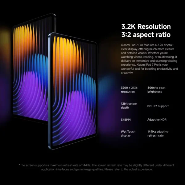 Sd7d281381cb145d7b30f4f2d139d00a9a.webp Global Version Xiaomi Pad 7 Pro 128GB 256GB 512GB Snapdragon 8s Gen 3 11.2" 3.2K 144Hz Screen 8850mAh Mi Tablet Xiaomi Pad 7Pro