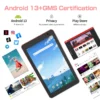 PRITOM 8 Inch Tablet Android 14, 8GB(4+4 Expand) RAM 64GB ROM,1TB Expand,1280x800 IPS Screen 5000MAH Battery,Dual Camera, WiFi
