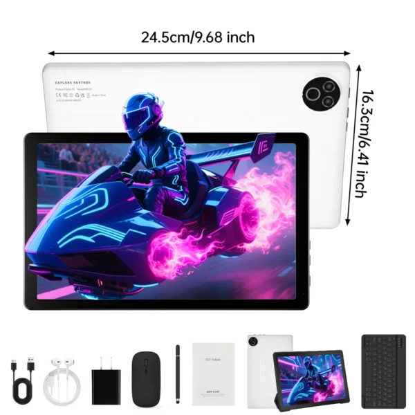 Sdd46739acda94d7eb194731dd27debbfp.webp URAO Android 15 Tablet 10.1 Inch 20GB RAM 64GB ROM 5-core Dual Camera Tablets PC Set Keyboard/Case/Mouse/Stylus/Headphone