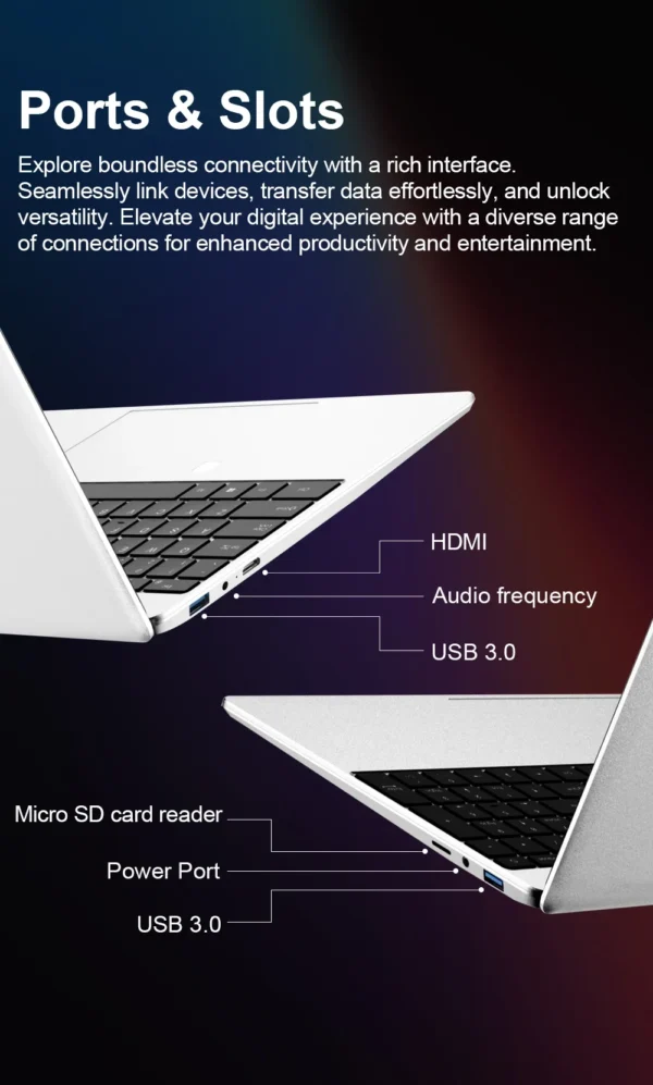 Sde5cb8b6c8394360b2f56e575efd0d72d-1.webp 15.6" Laptop Computer Intel Celeron N4000 Notebook PC Fingerprint Unlock Windows 11 Pro 16GB RAM 512GB 1TB SSD HD 1080P Laptops