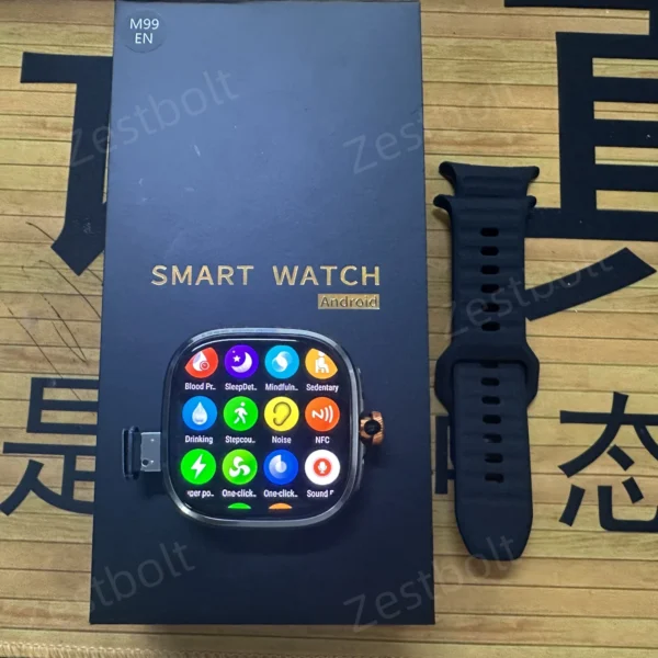Se04700a259b542f59b8bf6d3c3132816Q.webp Original M99 Smartwatch 2.4 inch Amoled Screen insert 4G/5G Sim Card GPS WIFI 190° Rotating Camera Game Android 10.0 Smart Watch