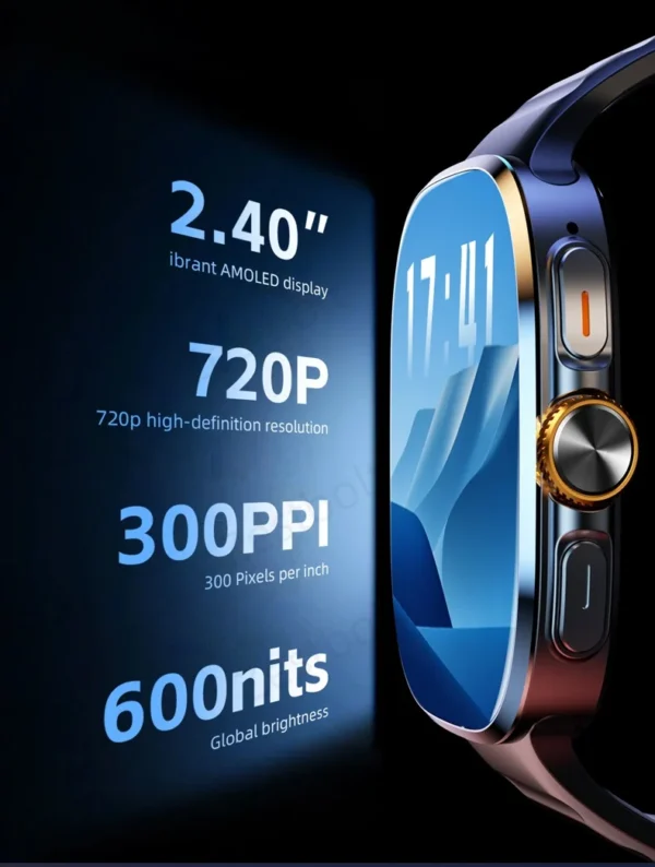Se5dae5dfe95d4adfb9c034bf81071491K.webp Original M99 Smartwatch 2.4 inch Amoled Screen insert 4G/5G Sim Card GPS WIFI 190° Rotating Camera Game Android 10.0 Smart Watch