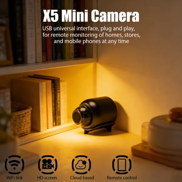 Mini Camera  X5 1080P Clear Night Vision Lightweight Portable Premium Cams Motion Detection Wireless WiFi Surveillance Camera