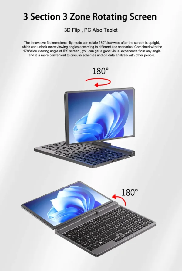 Se7979a20f76b440a8ce36e96d163c0f2L.webp CRELANDER P8 Mini Laptop 8 Inch Touch Screen Intel Lake N150 12GB DDR5 WiFi 6 2 In 1 Laptop Notebook Tablet PC Pocket Laptop