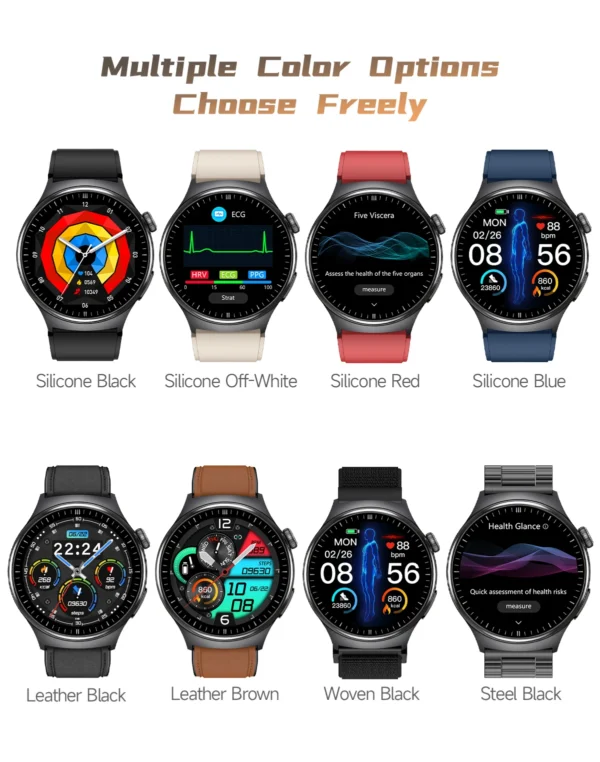 Se8a38bd108804a02993dd99b34c2bc24m-1.webp 2026 New Accurate Blood Lipid Uric Acid Test Smart Watch Men Women ECG Blood Pressure Body analysis Voice Call Health Smartwatch