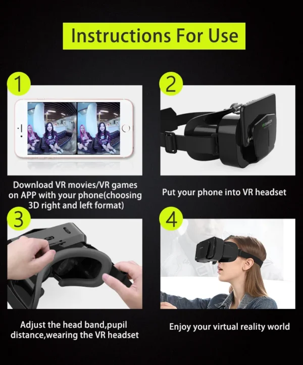 Se8ab336024104440a0a45d5029f83d5eW-1.webp VR Glasses 3D Viar Phone Virtual Reality Headset Helmet Devices Smart Lenses Goggles For Smartphones Cell Hedset Mobile Game Set