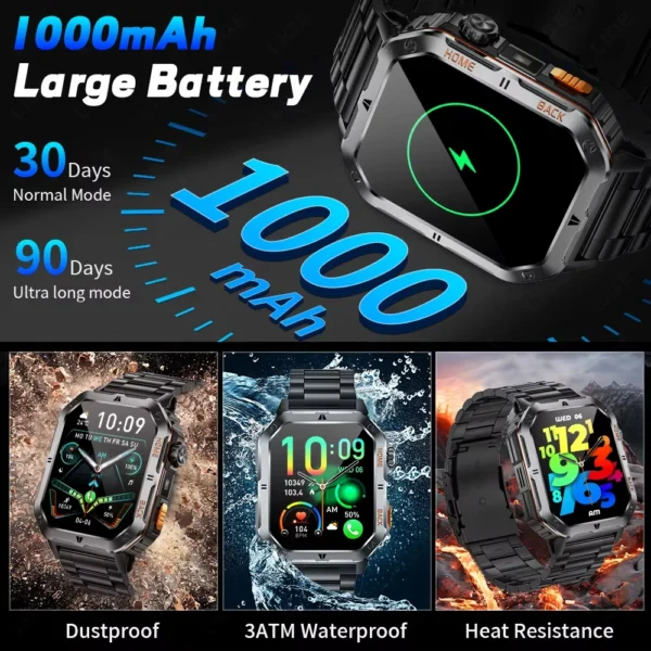Se92c6390404d44daa6134988091bb0abs.webp New Outdoor Military Sports Smart Watch with Led Lighting Men Women for huawei xiao Watches Bluetooth Call GPS track Smart Watch
