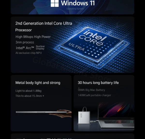Se9cce83b16e040ffaa40f7900a60ec54t.webp 2025 Xiaomi Redmi Book Pro 16 Laptop Intel Core Ultra 7 255H/Ultra 5 225H 32G DDR5+ 1T SSD 3.1K 165Hz Office Ultrabook Notebook