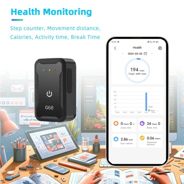 Se9e906e9ca544baab1f0cb988b655408I-1.webp 4G GPS Tracker Car 4G GPS Locator Anti-Lost Device Health Monitoring Pedometer For Children And The Elderly Tracking