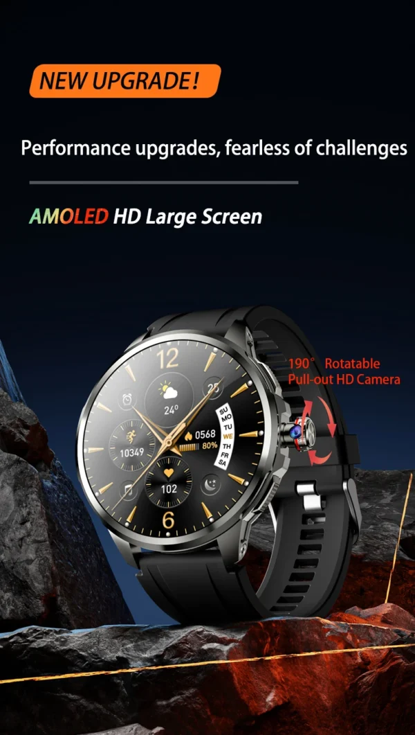 Sea20bdffaf1c47da9d5315a234b01991r-1.webp Original H99 Smart Watch Android Watches Amoled Smartwatch With 190° Rotary Camera Google Play Store 1.95inch Amoled Screen