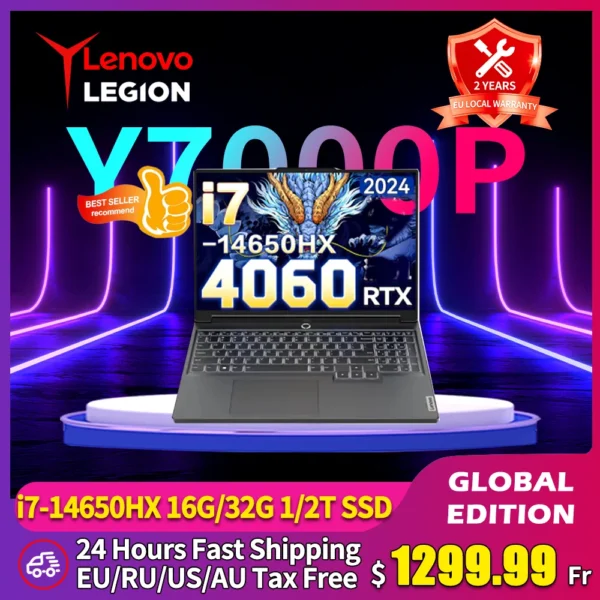 Seb6046a21c254ee7868797504bbf3650e.webp Lenovo LEGION Y7000P 2024 Gaming Laptop 14th Core i7-14650HXGraphics RTX 4050/4060 16-inch 165Hz Screen Notebook PC