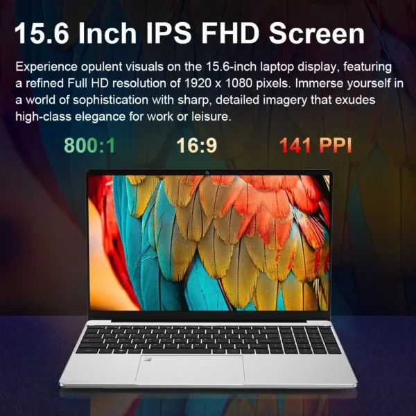 Sec84aec33c3441b29352f28ae90cb798u.webp AKPAD KR159 N5095 15.6" Laptop, Up To 32GB RAM 2TB Windows 10/11 Pro, Black Backlit English Russian Keyboard Portable Notebook