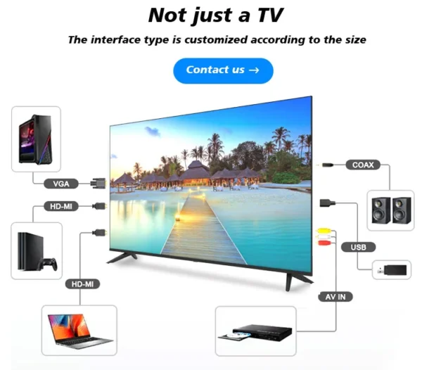 22-24 Inch Intelligent Network TV with TV Function LED Television Home Appliances IPS 1920*1080 Resolution PALNTSCSECAM