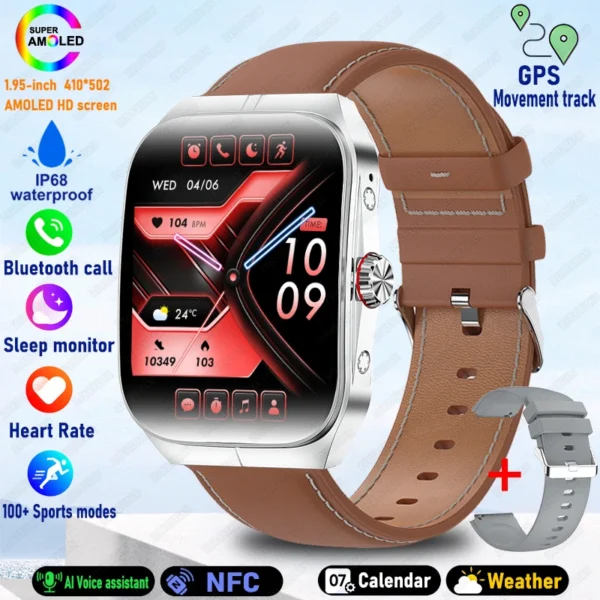 Sed889775636840e29250294f446937bck.webp 2025 New HD AMOLED screen For OPPO Watch 4 Pro Sports Smart Watches Men GPS Track Waterproof Bluetooth Call NFC Smart Watch