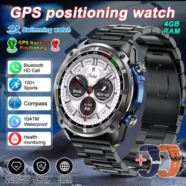 Sedc490a151fc4eeebb45bf99963f50e1M.webp 2025 Military Offline map 1000mAh Battery Smart Watch 4GB Big Memory GPS Navigation MP3/MP4 Player Swim Sports trackr Smartwatch