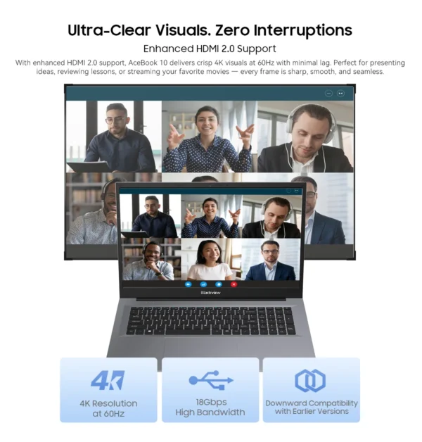 Seec1d2b1dacf4eae988e1b99fd550a97a.webp Blackview ACEBOOK 10 Laptop Computer 18.5" FHD 8000mAh Intel N150 Windows 11 16GB RAM 512GB BT5.2 WiFi 6 Desktop Notebook