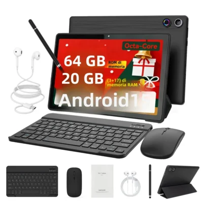 Sf0c28fb80c1c4f88b4a374f5ce2325daY.webp Android15 Tablet 10 Inch 20GB RAM 64GB ROM Expandable 1TB WIFI6 WidevineL1 GMS 5000mAh Stylus Keyboard Mouse Headphones Case Set