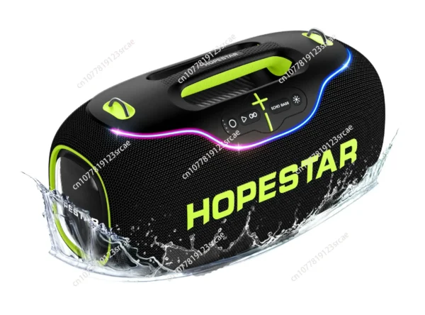 High Quality Hopestar A80 Subwoofer - Portable RGB Speaker with IPX6 Waterproof, Mini Microphone & Rechargeable Battery